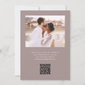 エレガントTaupe Monogram QR Rsvp写真結婚's 招待状 (裏面)