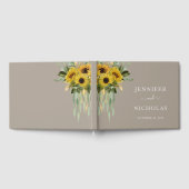 エレガントTaupe Sunflowers結婚's ゲストブック (全面)