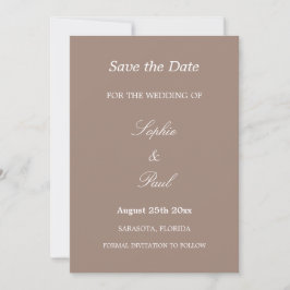 エレガントTaupe Wedding Save the Date セーブザデート