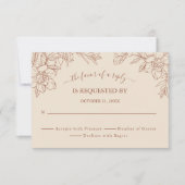 エレガントTerracottaお洒落の結婚応答カード 出欠カード (正面)