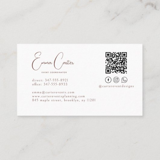 エレガントTerracottaカスタマイズ可能な名刺 名刺 (裏面)