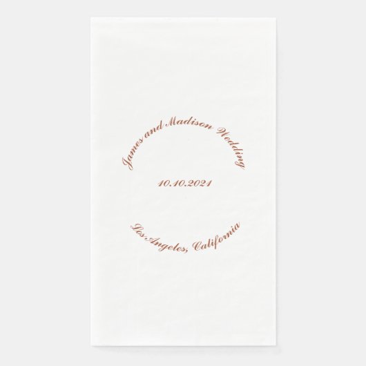 エレガントterracottaカスタムスクリプト名結婚の日付 (正面)