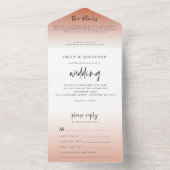 エレガントTerracottaスクリプ結婚ト オールインワン招待状 (内側)