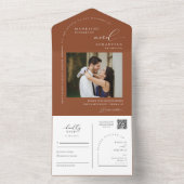 エレガントTerracottaミニマル Arch QRコード写真 オールインワン招待状 (内側)