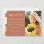 エレガントTerracottaミニマル Clean Photo Gradation サンキューカード (正面)
