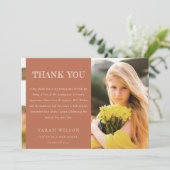 エレガントTerracottaミニマル Clean Photo Gradation サンキューカード (スタンド正面)