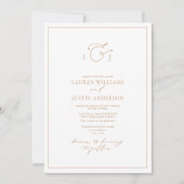 エレガントTerracotta書道モノグラム写真 招待状 (正面)