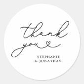 エレガントThank You書道ハートシール ラウンドシール (正面)