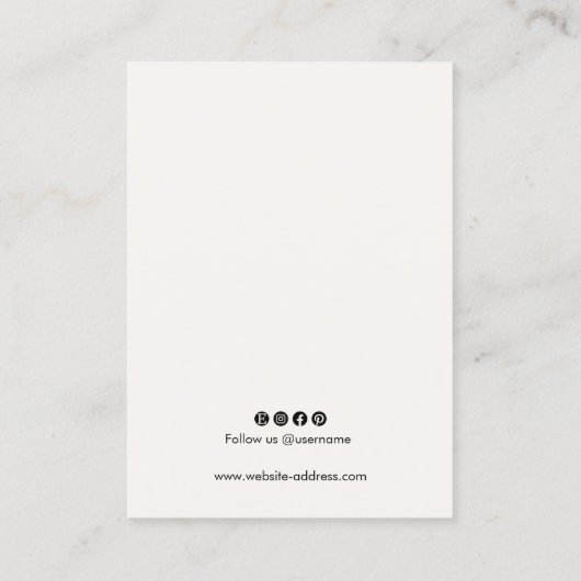 エレガントTortoise Shellロゴ付きイヤリング 名刺 (裏面)