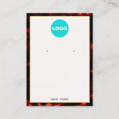 エレガントTortoise Shellロゴ付きイヤリング 名刺 (正面)