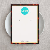 エレガントTortoise Shellロゴ付きイヤリング 名刺