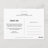 エレガントTouch編集可能カラーサンキューポストカード ポストカード (裏面)