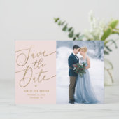 エレガントTouch編集可能カラー日付カードの保存 サンキューカード (スタンド正面)