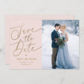 エレガントTouch編集可能カラー日付カードの保存 サンキューカード (正面/裏面)