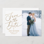 エレガントTouch編集可能カラー日付カードの保存 サンキューカード (正面/裏面)