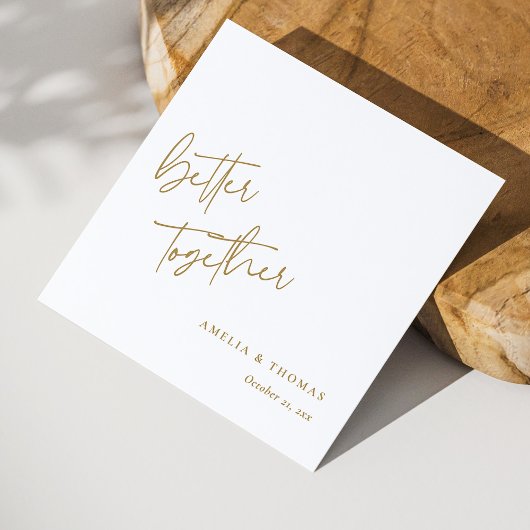 エレガントTouch:パーソナライズされた金ゴールド結婚スクリプト スタンダードカクテルナプキン