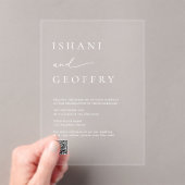 エレガントTransparentの結婚QRコード アクリル招待状 (インサイチュ (ポータブル))