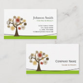 エレガントTree of Life - Clean Green スタイリッシュ 名刺 (正面/裏面)