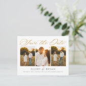 エレガントTrio編集可能な色日付はがきを保存 ポストカード (スタンド正面)