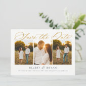 エレガントTrio編集可能カラー日付カードの保存 サンキューカード (スタンド正面)