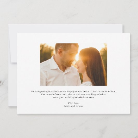 エレガントTrio編集可能カラー日付カードの保存 サンキューカード (裏面)