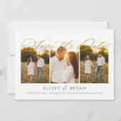 エレガントTrio編集可能カラー日付カードの保存 招待状 (正面)