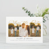 エレガントTrio編集可能カラー日付カードの保存 招待状 (スタンド正面)