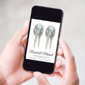 エレガントTuxedo水彩画ゲイ結婚ズ 招待状