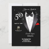 エレガントTuxedo 50th Birthday Partyへの招待 招待状 (正面)