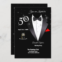 エレガントTuxedo 50th Birthday Partyへの招待 招待状
