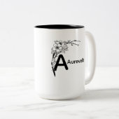 エレガントTwoTone MugとAurevelleフローラデザイン ツートーンマグカップ (正面右)