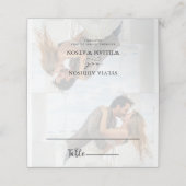 エレガントVellum Black & White Overlay Photos 結婚 プレイスカード (外部開封)