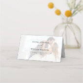 エレガントVellum Black & White Overlay Photos 結婚 プレイスカード (裏面)