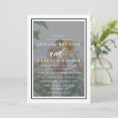 エレガントVellum Black & White Overlay Photos 結婚 招待状 (スタンド正面)