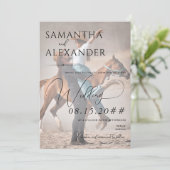 エレガントVellum Overlay Minimalist Photos 結婚. 招待状 (スタンド正面)