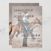 エレガントVellum Overlay Minimalist Photos 結婚. 招待状 (正面/裏面)