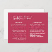 エレガントViva Magenta Bohoの結婚詳細QRコード エンクロージャーカード (正面/裏面)