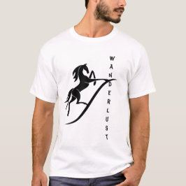 "エレガントWanderlust"馬のデザイン Tシャツ