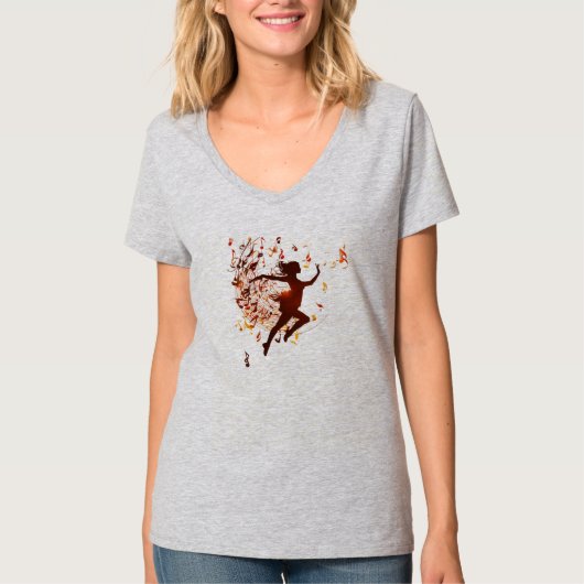 エレガントWater Color Dancerシルエット Tシャツ (正面)