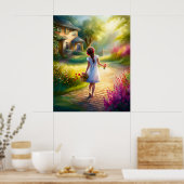 エレガントWater Color Garden of Dreams AI 絵画's ポスター (キッチン)