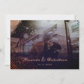 エレガントWavy Burgundy Overlay Photo結婚's 招待状 (正面)