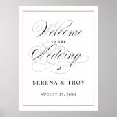 エレガントWelcome Signのスクリプ結婚ト ポスター (正面)