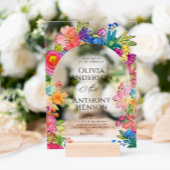 エレガントWhimsyはっきりしたフローラの水の結婚色 アクリル招待状