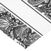 エレガントWhitとBlackフローラペイズリーとストライプ ショートテーブルランナー (コーナー)