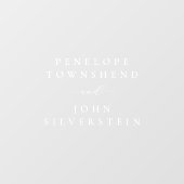 エレガントWhite Serifスクリプトカップル名結婚の ウィンドウサイン (シート)