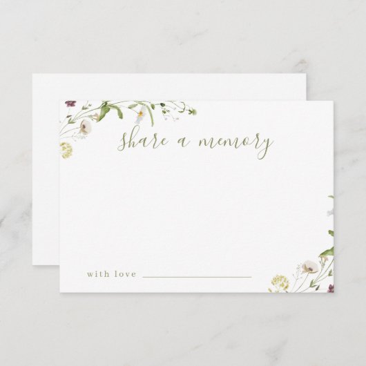 エレガントWildflower Boho素朴共有メモリカード サンキューカード (正面/裏面)