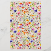 エレガントwildwflowersスクリプト名 便箋 (裏面)