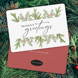 エレガントWinter Greenery Business ADDロゴ シーズンカード
