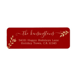 エレガントWinter Redラ葉ベルのクリスマス金ゴールド ラベル