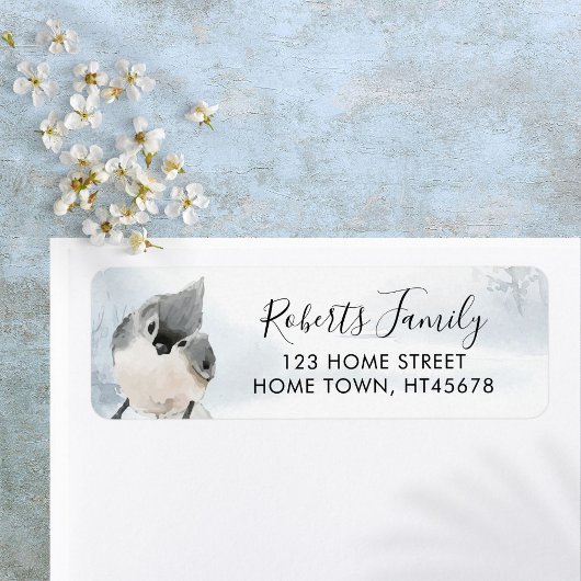 エレガントWinter Woodland Bird Address ラベル
